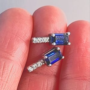 Vera Wang Sapphire and diamond earrings